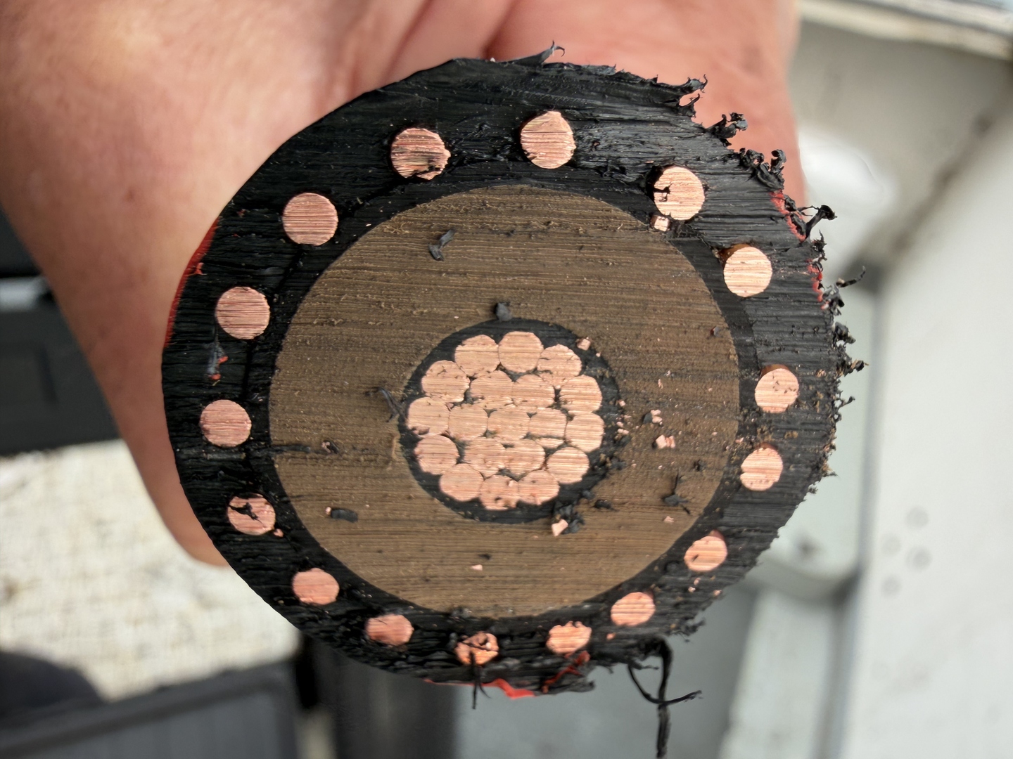 A cross-section of the cable that powers 125 members on Isle au Haut