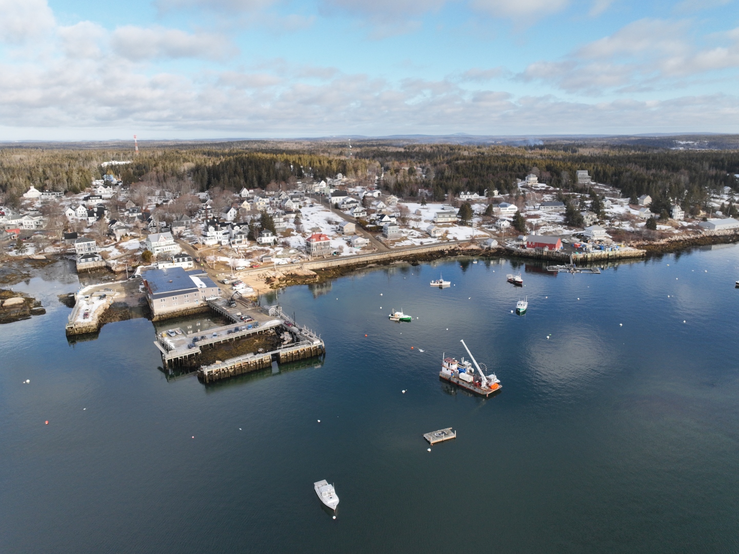 Aerial view of Stonington harbor