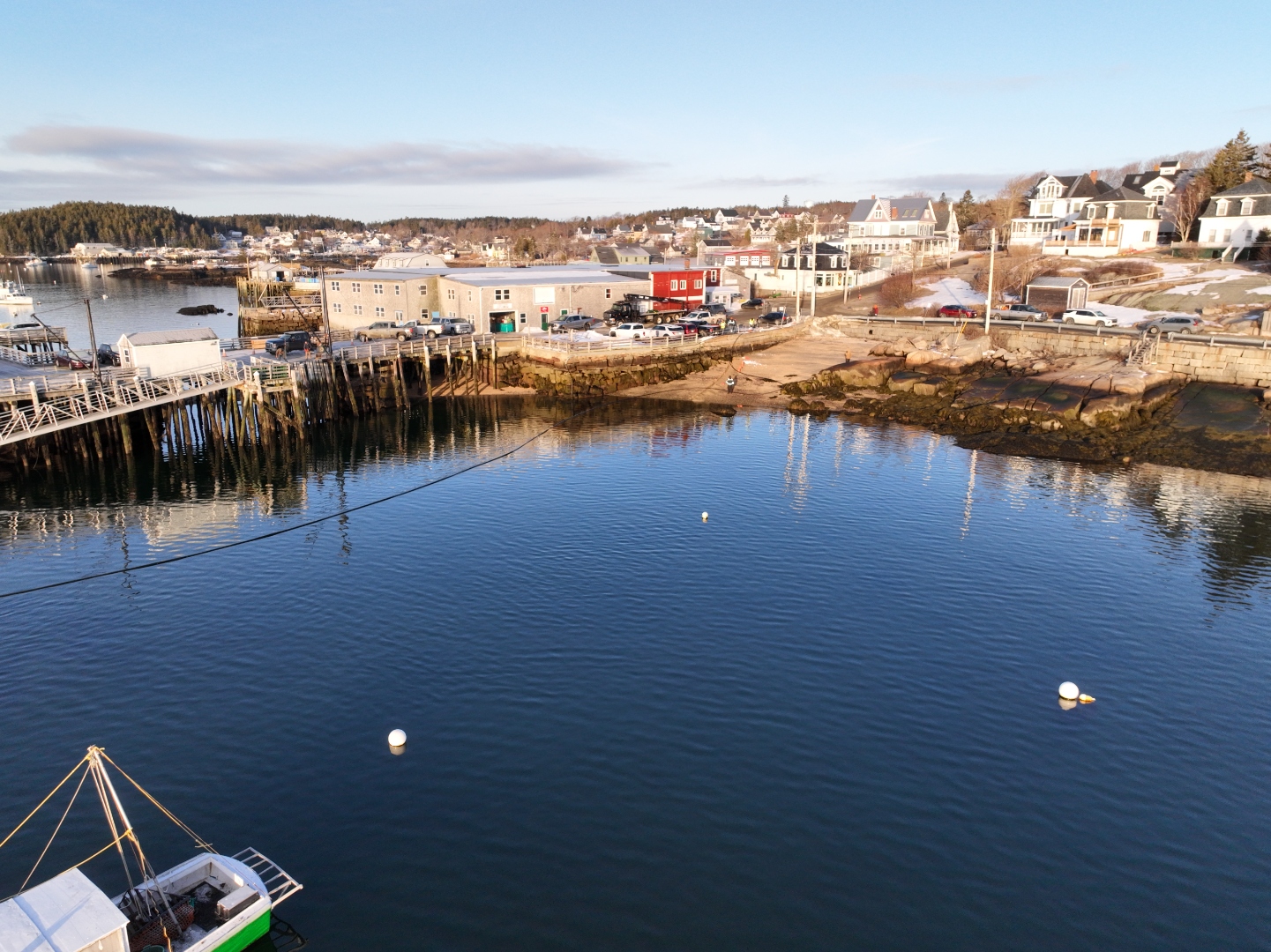 Perfect cable-laying weather starting in Stonington in February