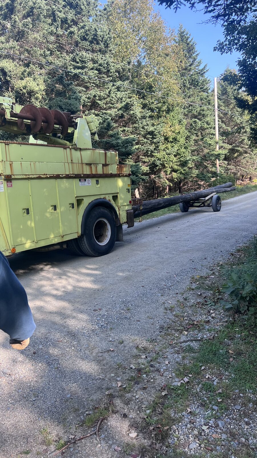 Transporting poles on island roads